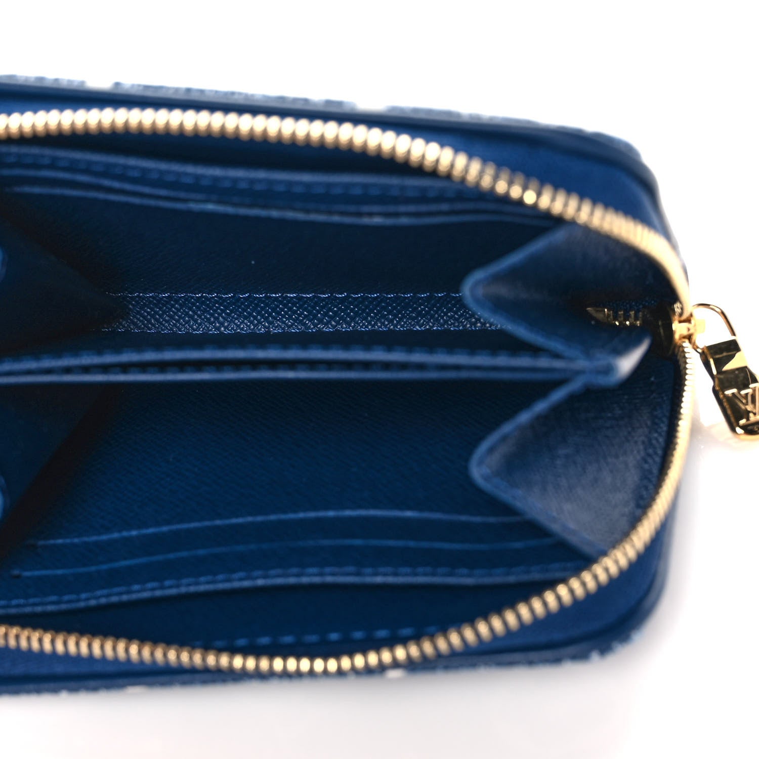 Louis Vuitton Denim Monogram Jacquard Zippy Coin Purse Bleu 5 of 8