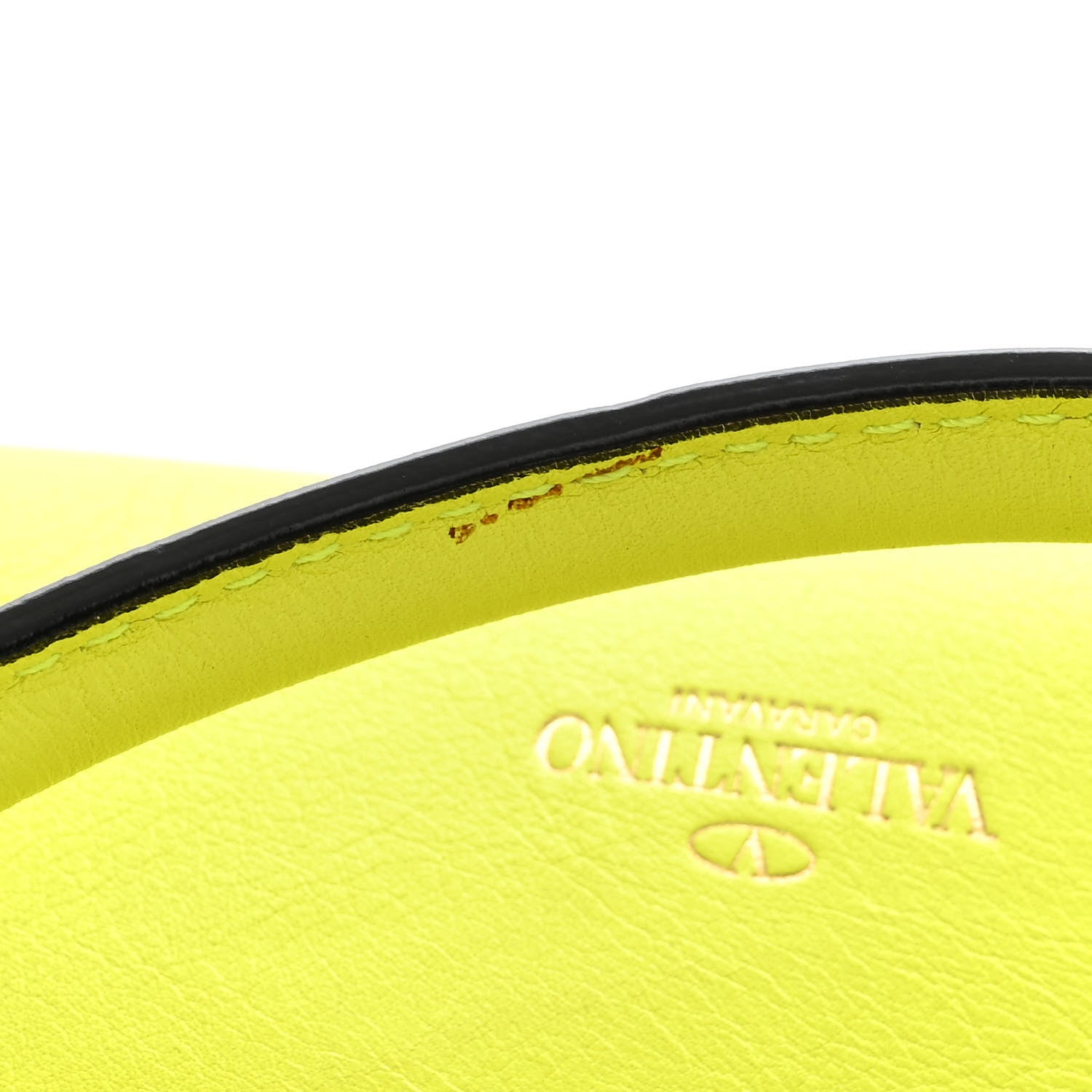 Valentino Garavani Vitello Small Rockstud Double Handle Tote Yellow Fluo 9 of 12