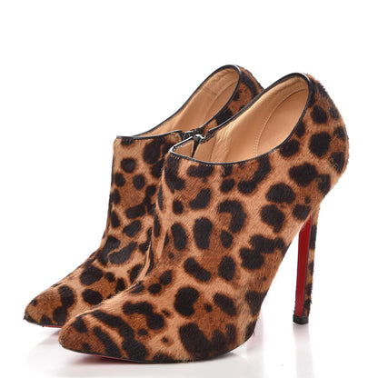 Christian Louboutin Pony Hair Luxor Dahlia 120 Ankle Boots 35.5 Leopard 3 of 22