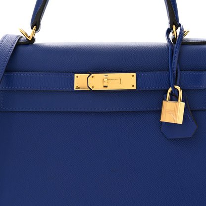 Hermes Epsom Kelly Sellier 28 Bleu Electrique 7 of 12