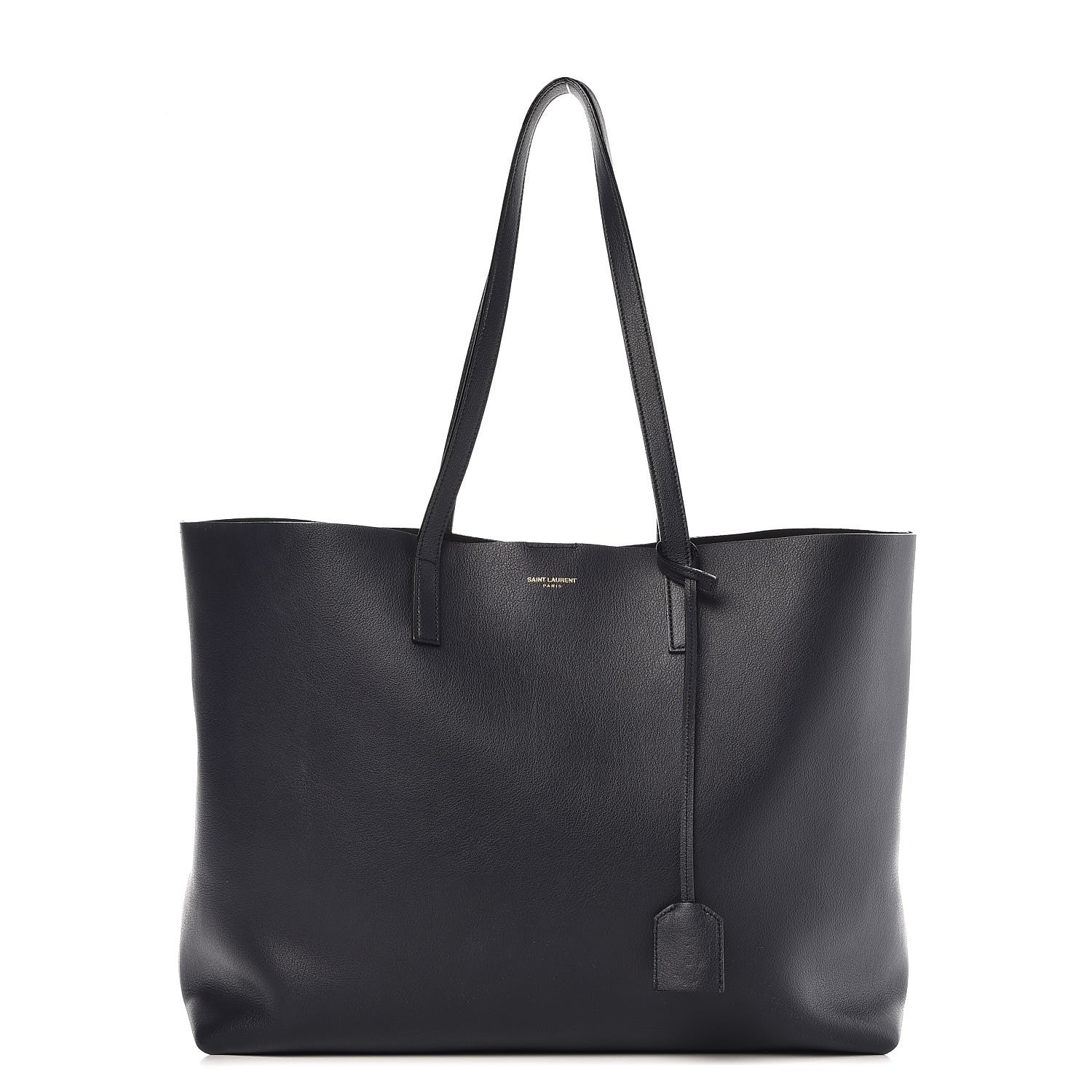 Saint Laurent Calfskin Large Shopping Tote Deep Marine 3 of 12