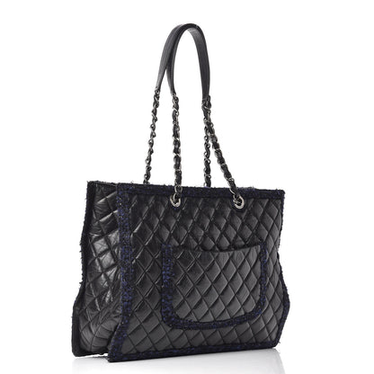 Chanel Aged Calfskin Quilted Tweed Large Secrets Tote Black 3 of 11