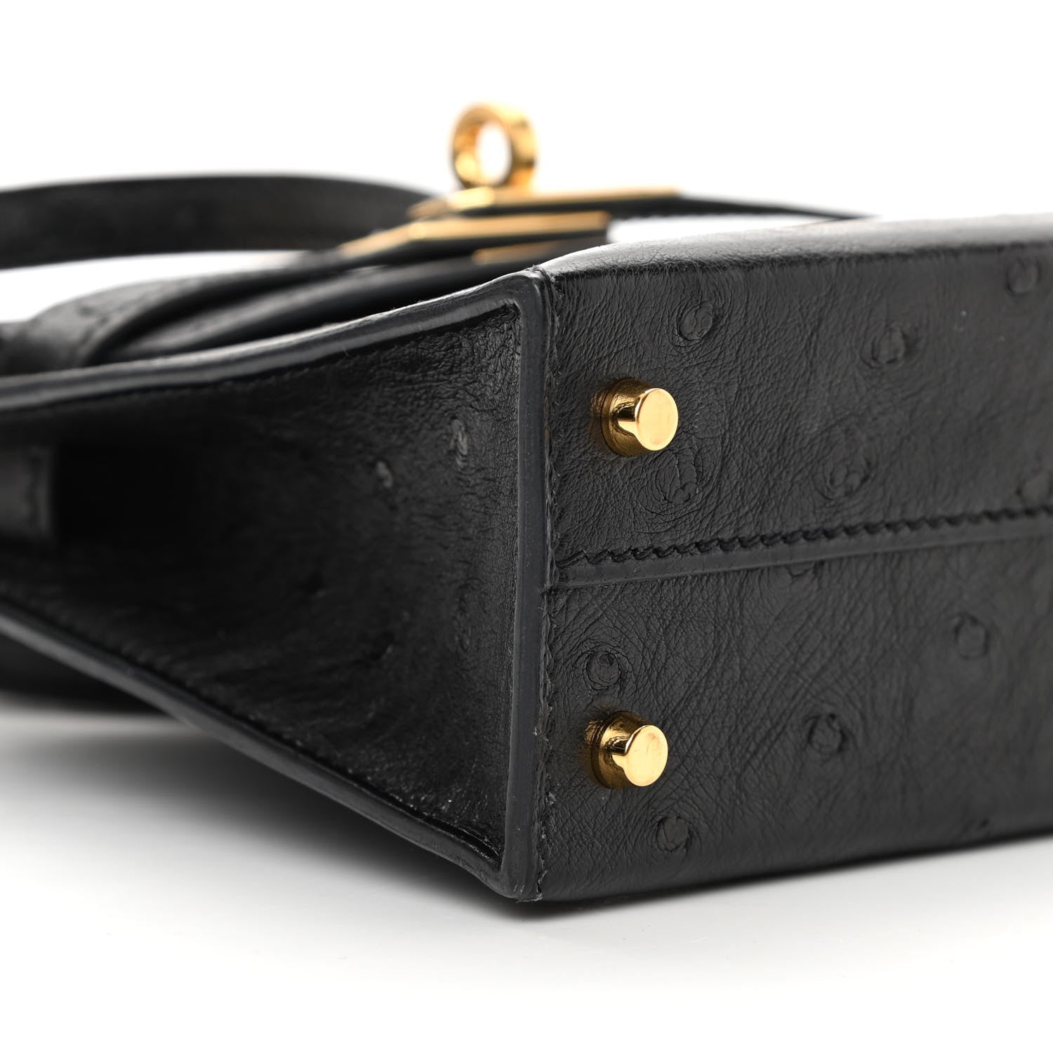 Hermes Ostrich Kelly Sellier Mini 20 Black 9 of 12