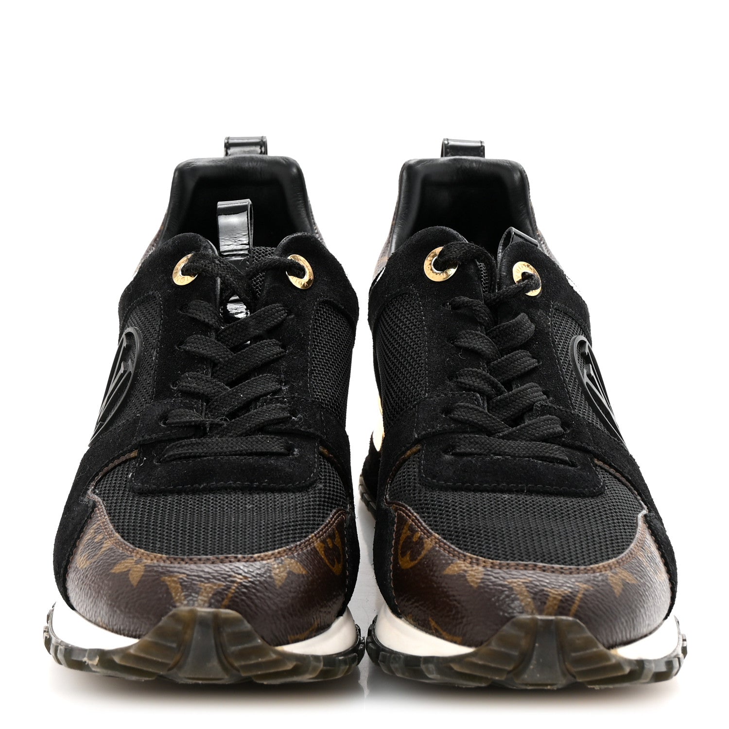 Louis Vuitton Suede Monogram Run Away Sneakers 38 Black 3 of 9