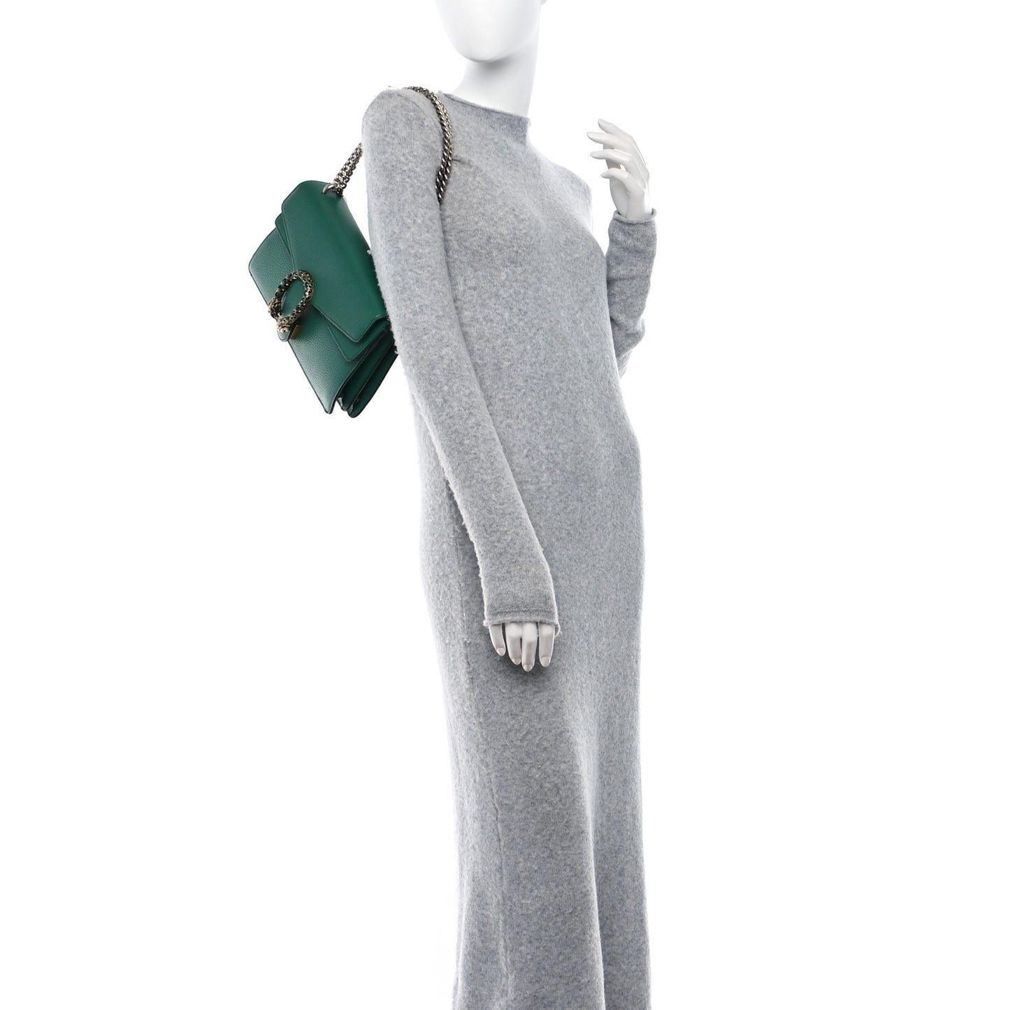 Pebbled Calfskin Small Dionysus Shoulder Bag Emerald
