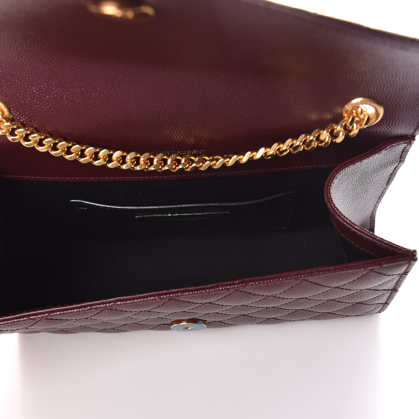 Grain De Poudre Textured Mixed Matelasse Triquilt Small Monogram Satchel Burgundy