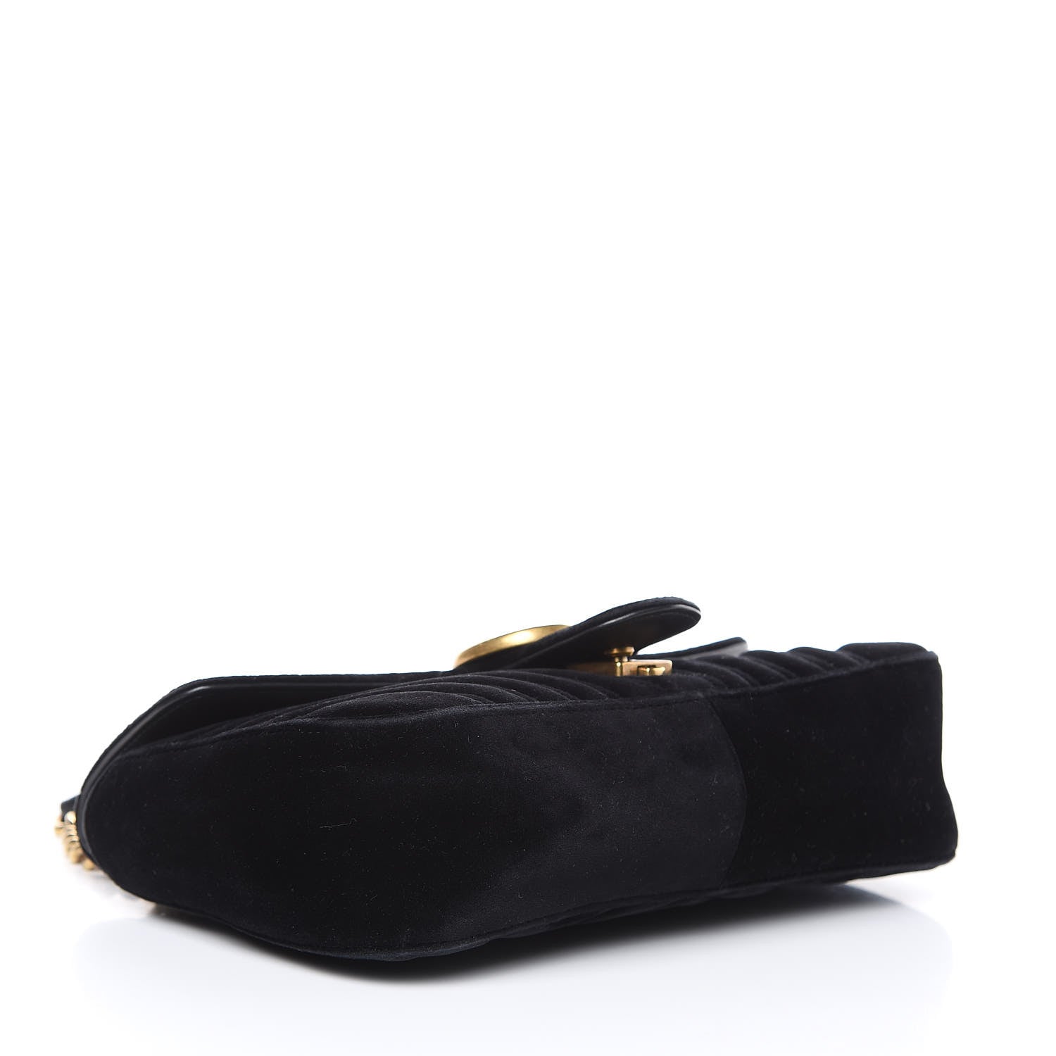 Gucci Velvet Matelasse Small GG Marmont Shoulder Bag Black 4 of 13