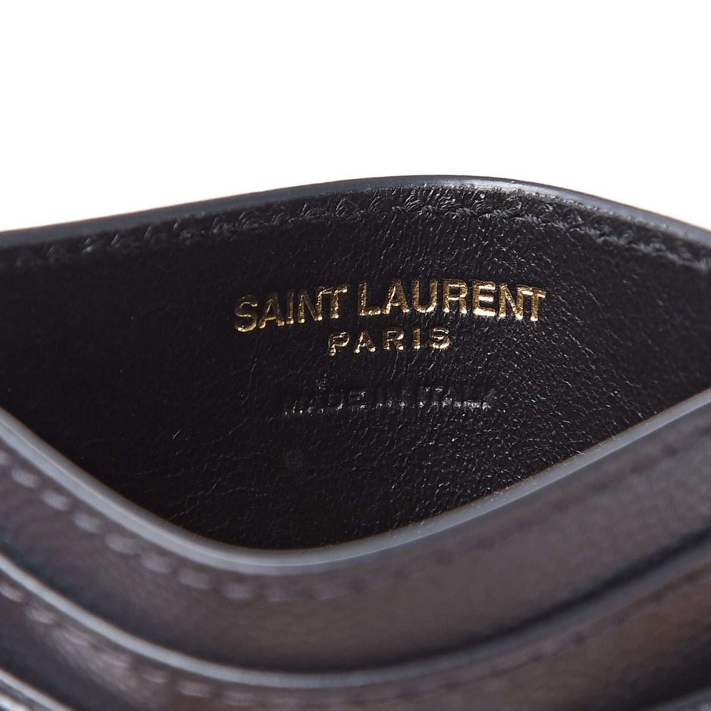 Grain De Poudre Matelasse Chevron Monogram Credit Card Case Fog