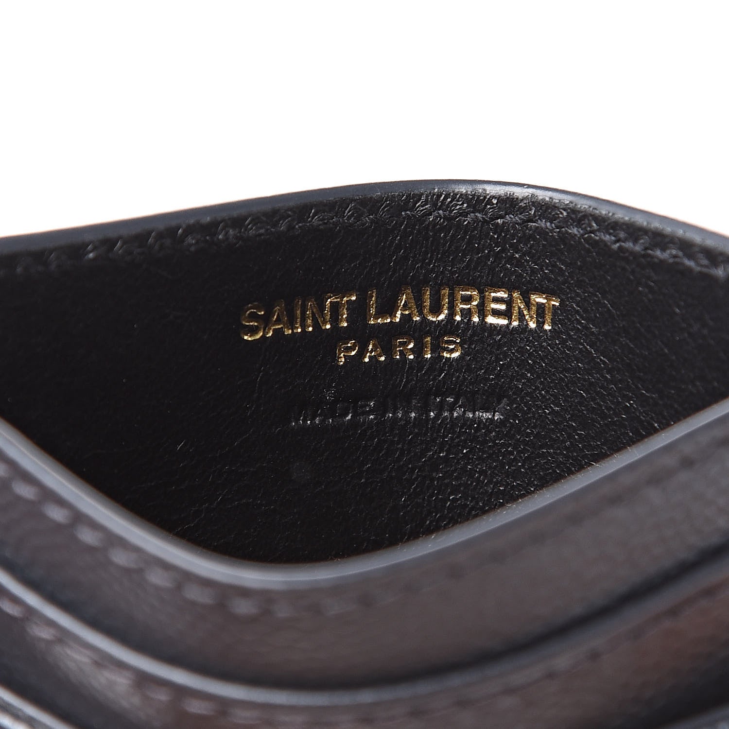 Saint Laurent Grain De Poudre Matelasse Chevron Monogram Credit Card Case Fog 6 of 6