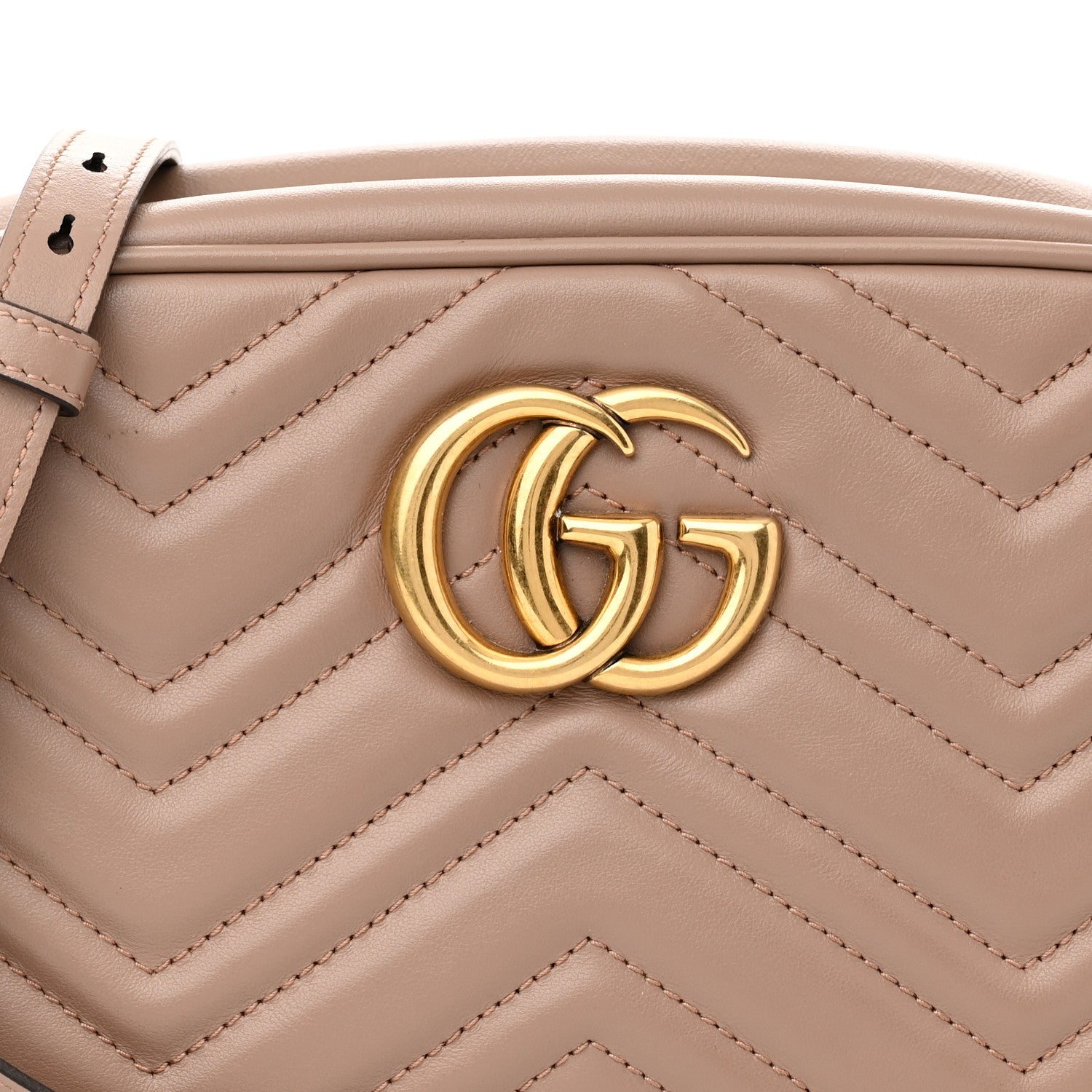 Gucci Calfskin Matelasse Small GG Marmont Chain Shoulder Bag Porcelain Rose 7 of 9