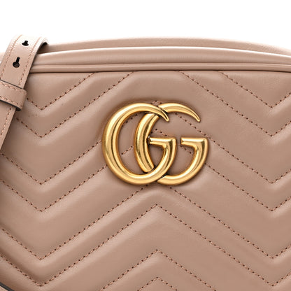 Gucci Calfskin Matelasse Small GG Marmont Chain Shoulder Bag Porcelain Rose 7 of 9