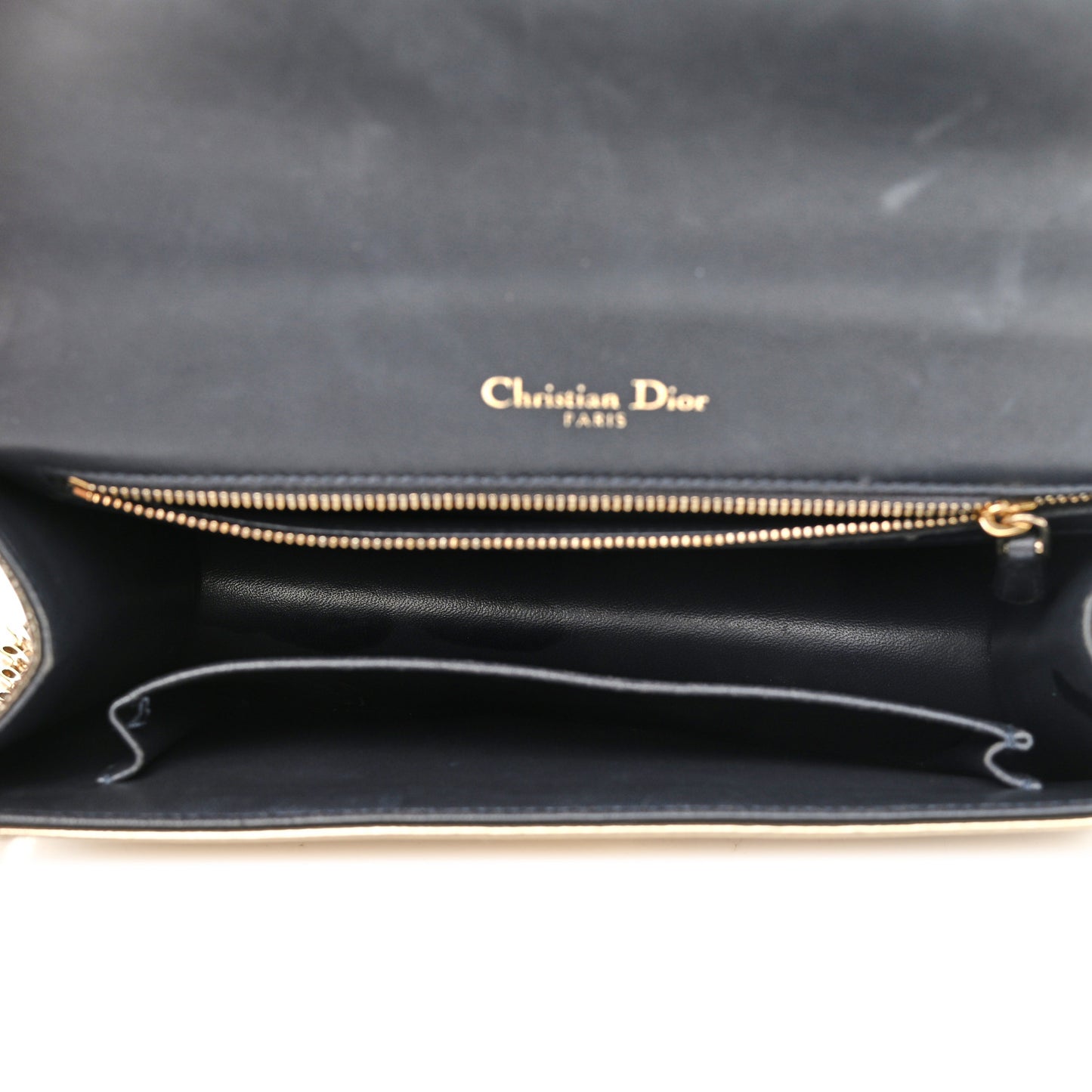 Metallic Patent Micro-Cannage Medium Diorama Flap Bag Gold