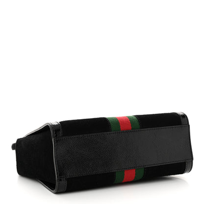 Gucci Suede Patent GG Web Small Ophidia Tote Bag Black 4 of 17