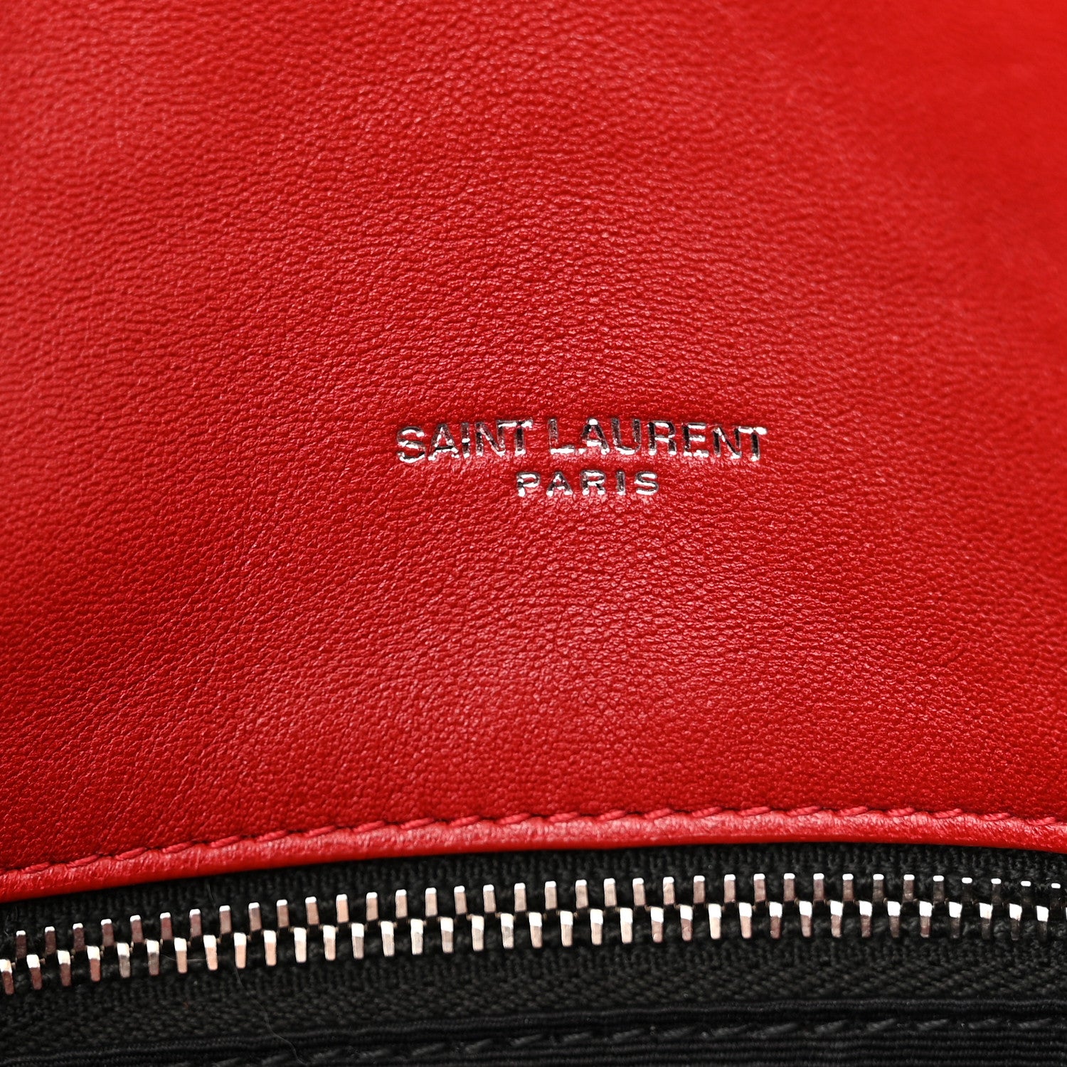 Saint Laurent Lambskin Quilted Small Loulou Puffer Monogram Chain Satchel Red 6 of 11