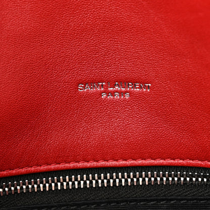 Saint Laurent Lambskin Quilted Small Loulou Puffer Monogram Chain Satchel Red 6 of 11