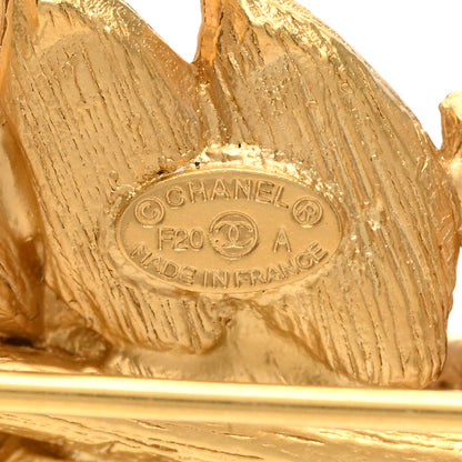 Chanel Crystal Sparkling Wheat CC Brooch Gold 4 of 5