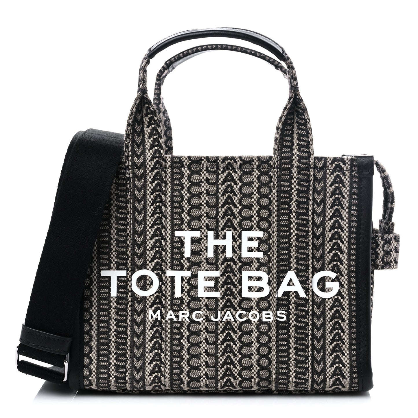 Cotton Jacquard Monogram Mini The Traveler Tote Bag Beige Multicolor