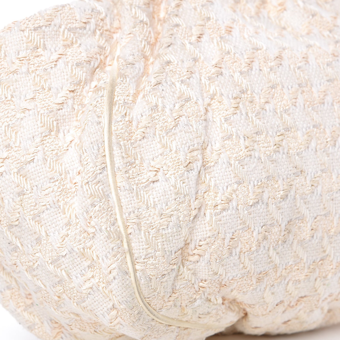 Tweed Boucle Knitting Bag Ivory