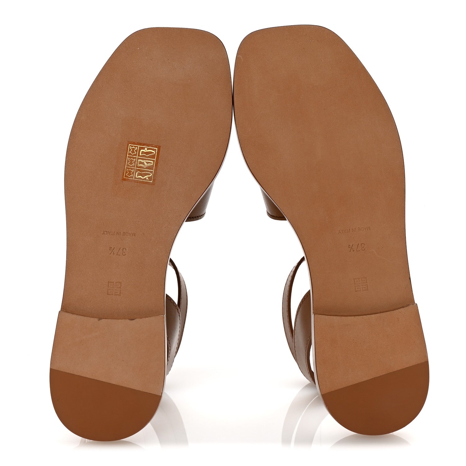 Givenchy Lambskin 4G Liquid Flat Sandals 37.5 Soft Tan 6 of 10