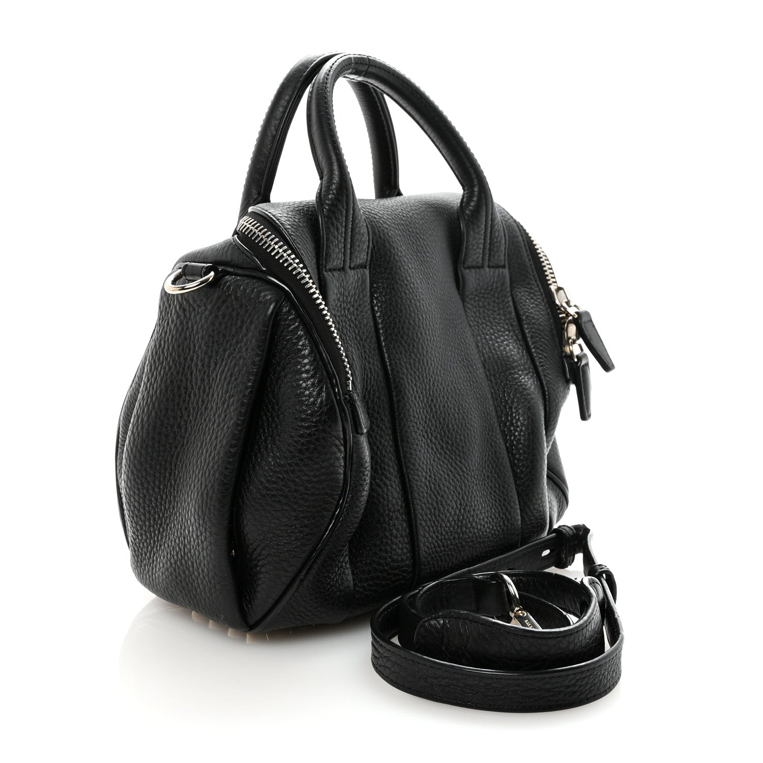 Alexander Wang Pebbled Lambskin Rocco Black Pale Gold Hardware