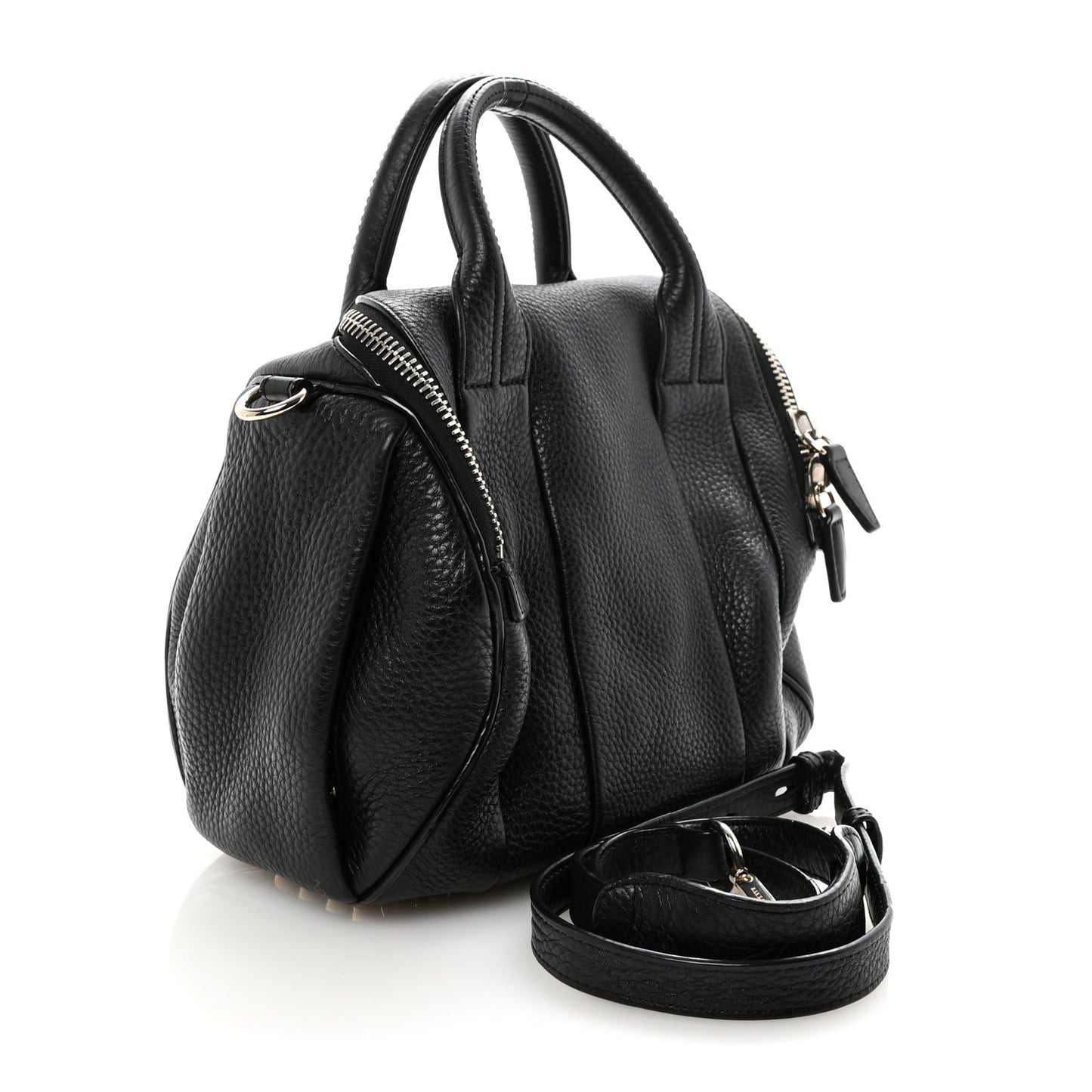 Pebbled Lambskin Rocco Black Pale Gold Hardware