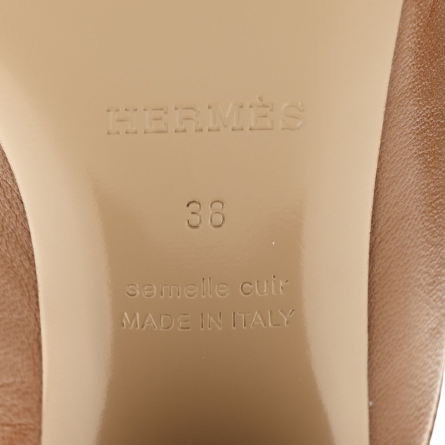 Hermes Goatskin Womens Gisele 60 Mules 38 Naturel 7 of 9
