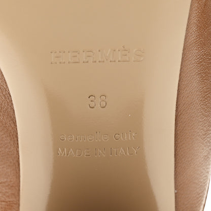 Hermes Goatskin Womens Gisele 60 Mules 38 Naturel 7 of 9