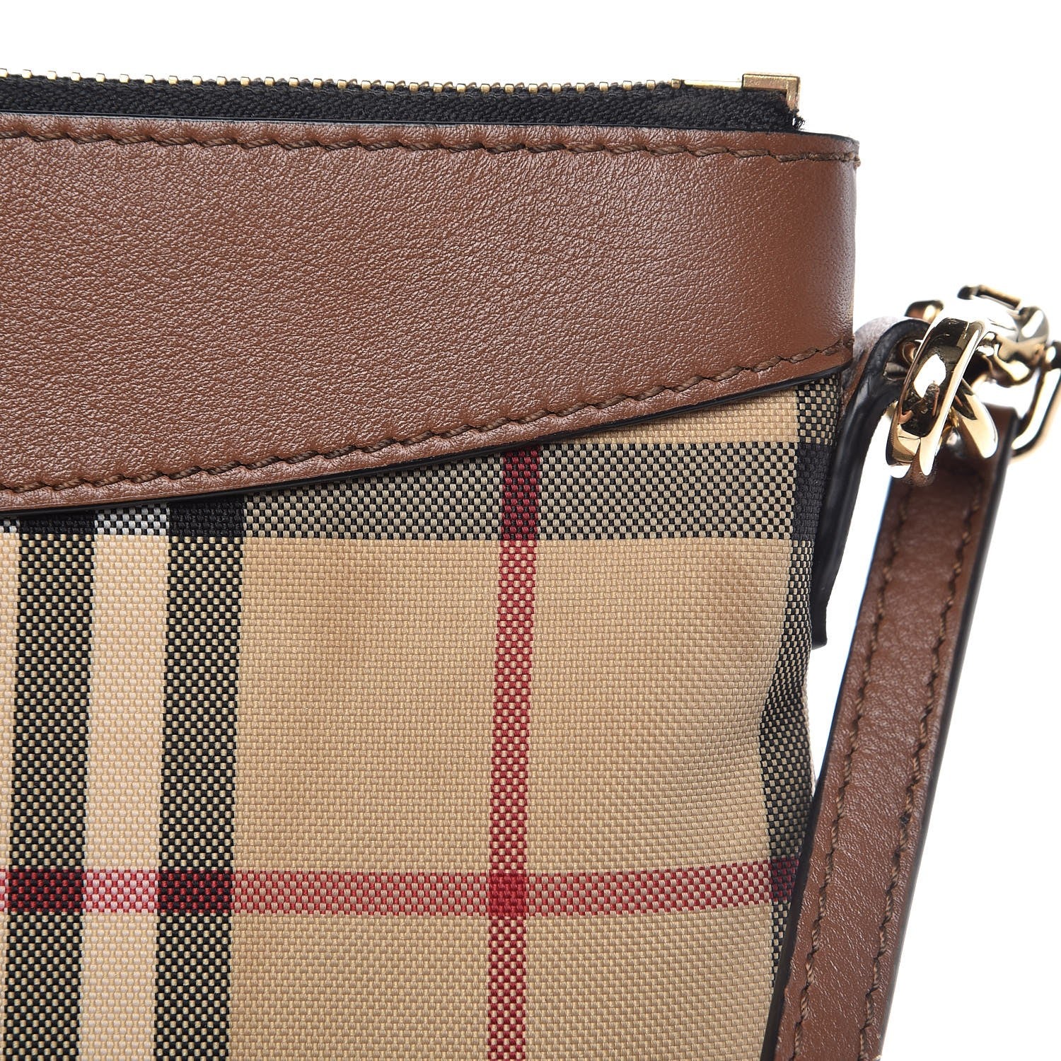 Burberry Horseferry Check Peyton Crossbody Clutch Bag Brown 10 of 12