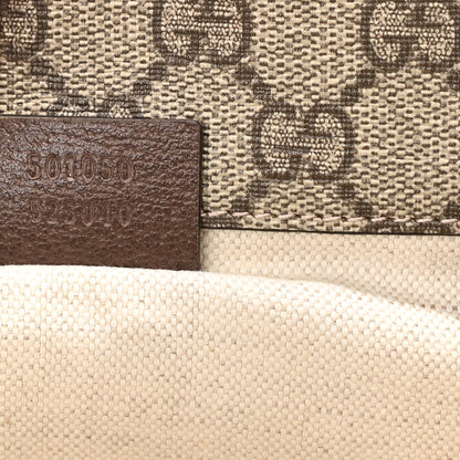 Gucci GG Supreme Monogram Web Small Neo Vintage Double Flap Messenger Bag Beige New Acero 6 of 7