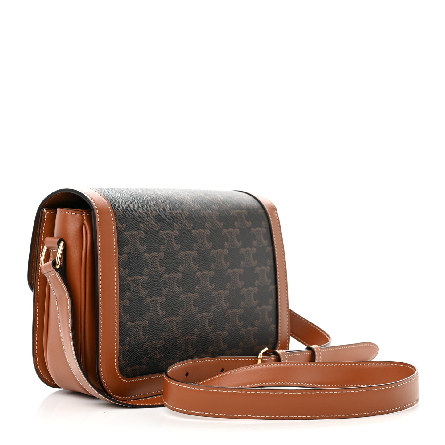 Triomphe Canvas Calfskin Medium Triomphe Bag Tan