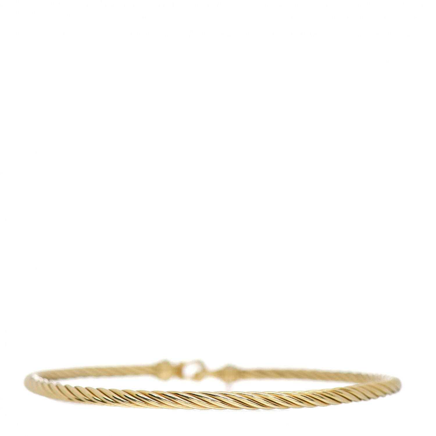 David Yurman 18K Yellow Gold Diamond 2.6mm Cable Collectibles Buckle Bracelet 3 of 4
