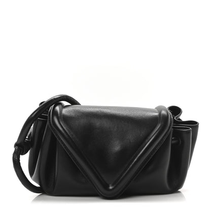 Bottega Veneta Lambskin Small Beak Triangle Flap Shoulder Bag Black 1 of 9