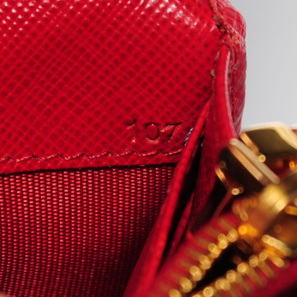 Prada Saffiano Metal Flap Wallet Fuoco 7 of 9