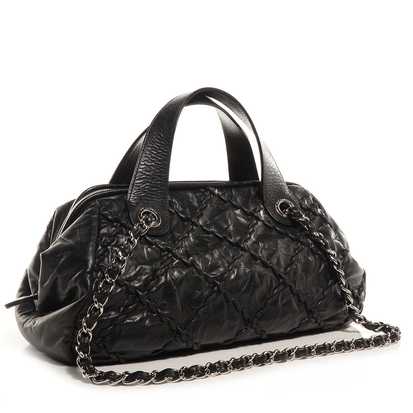 Calfskin Ultra Stitch Bowling Bag Black