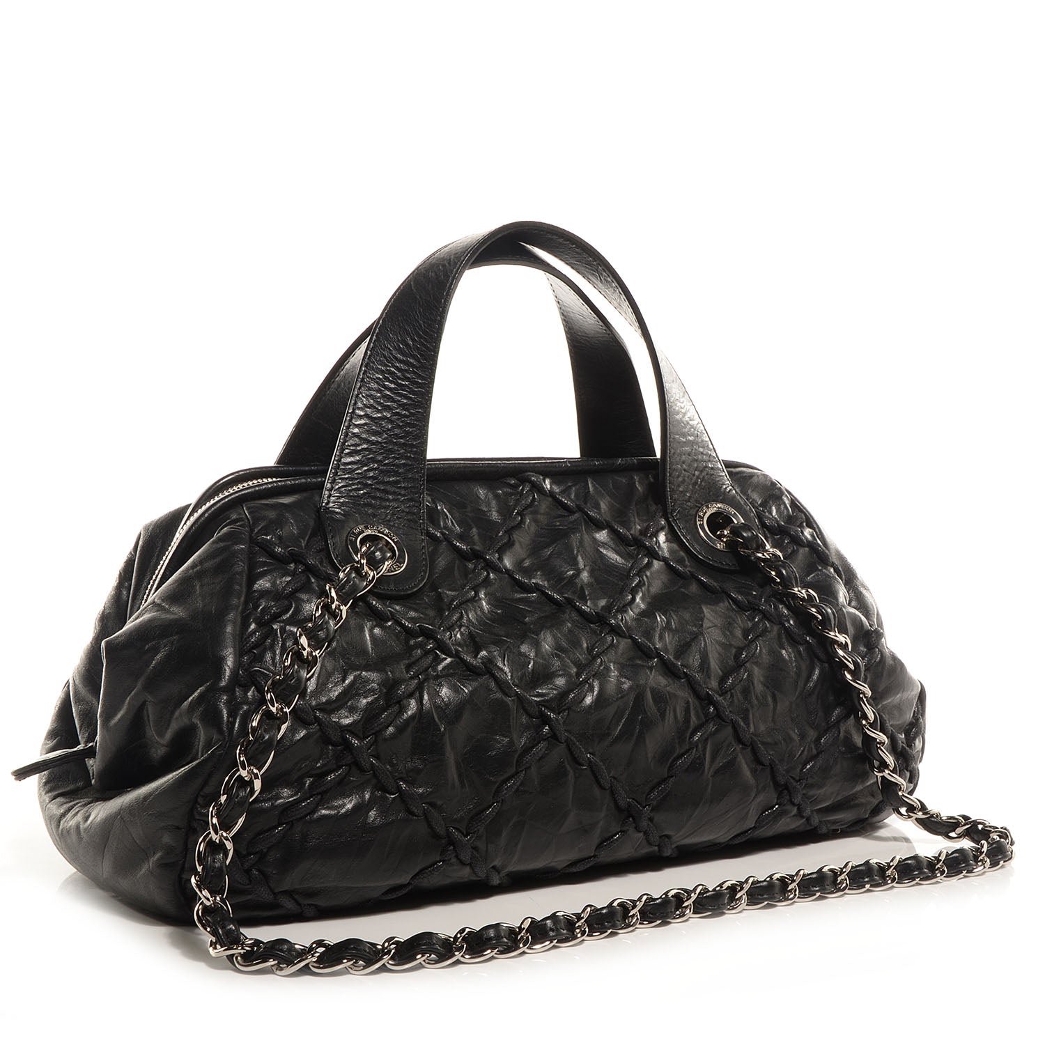 Chanel Calfskin Ultra Stitch Bowling Bag Black 3 of 7