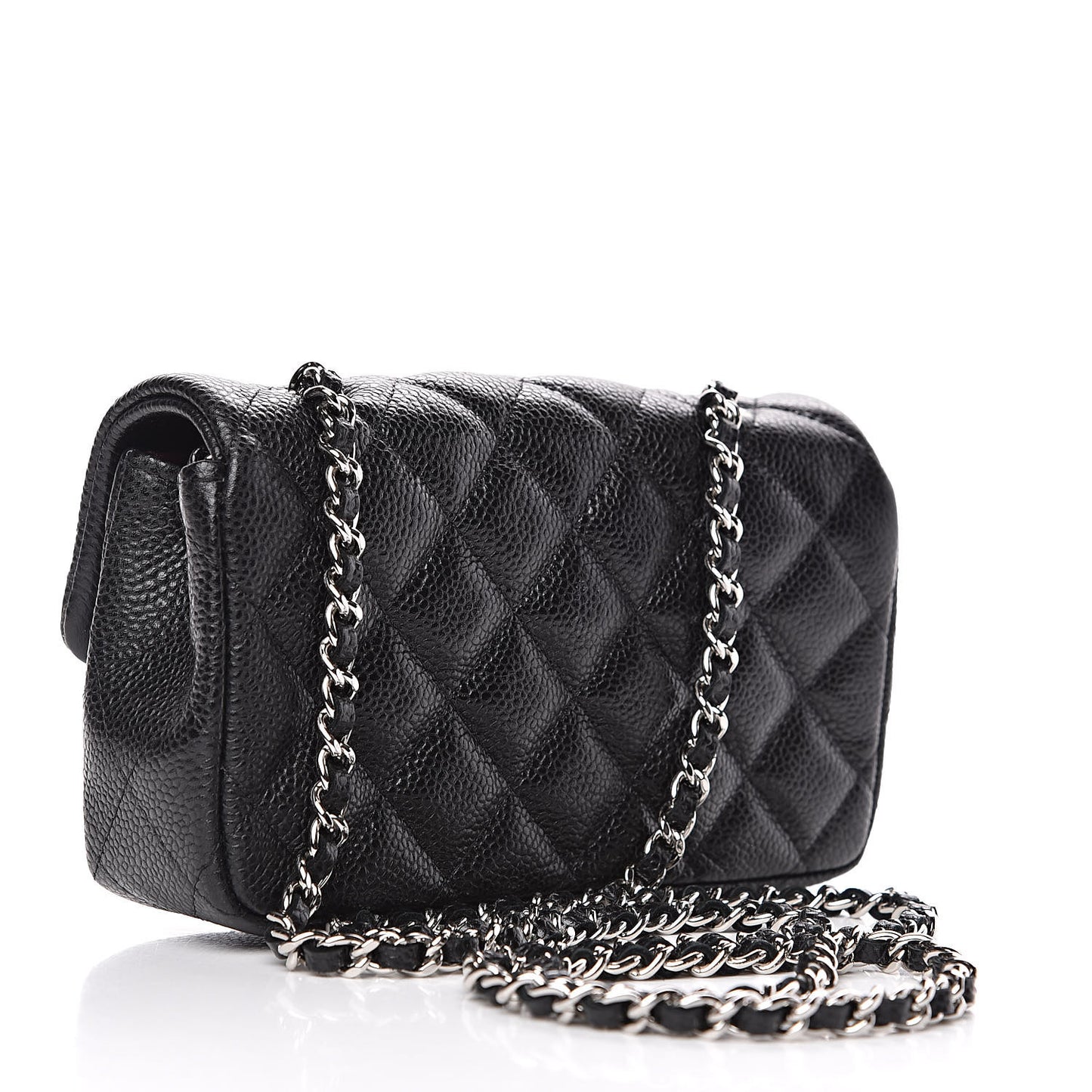 Metallic Caviar Quilted Extra Mini Flap Black