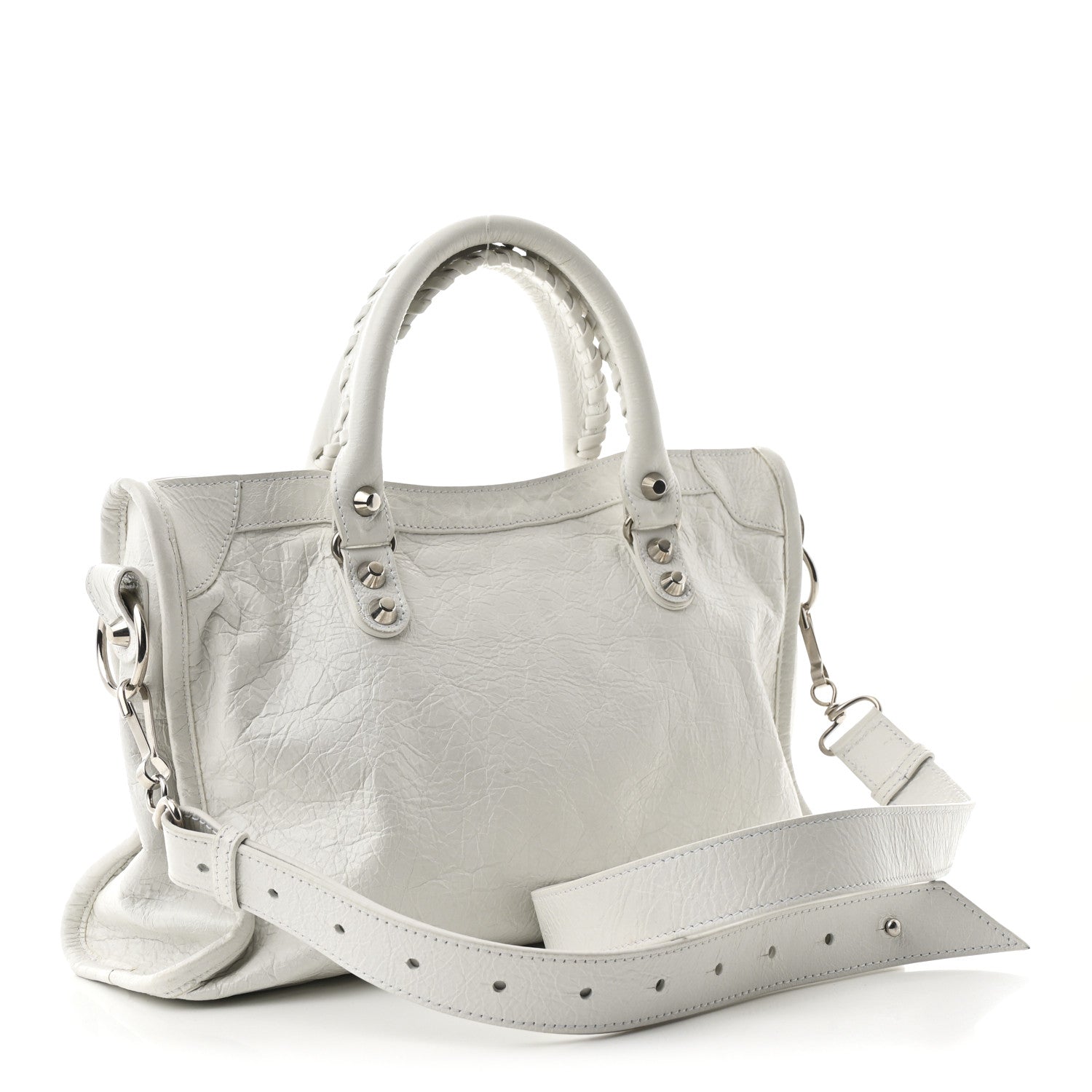 Balenciaga Agneau Arena Silver Hardware Small Le City Optic White 3 of 11