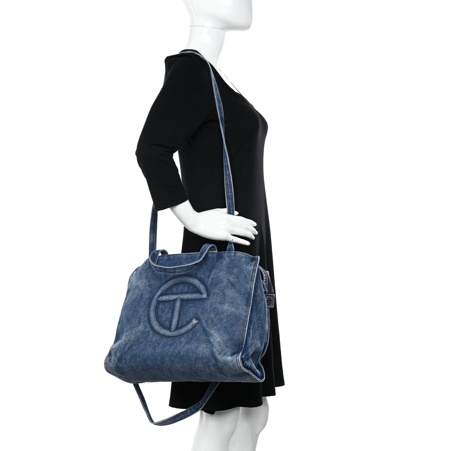 Denim Medium Shopping Bag Blue