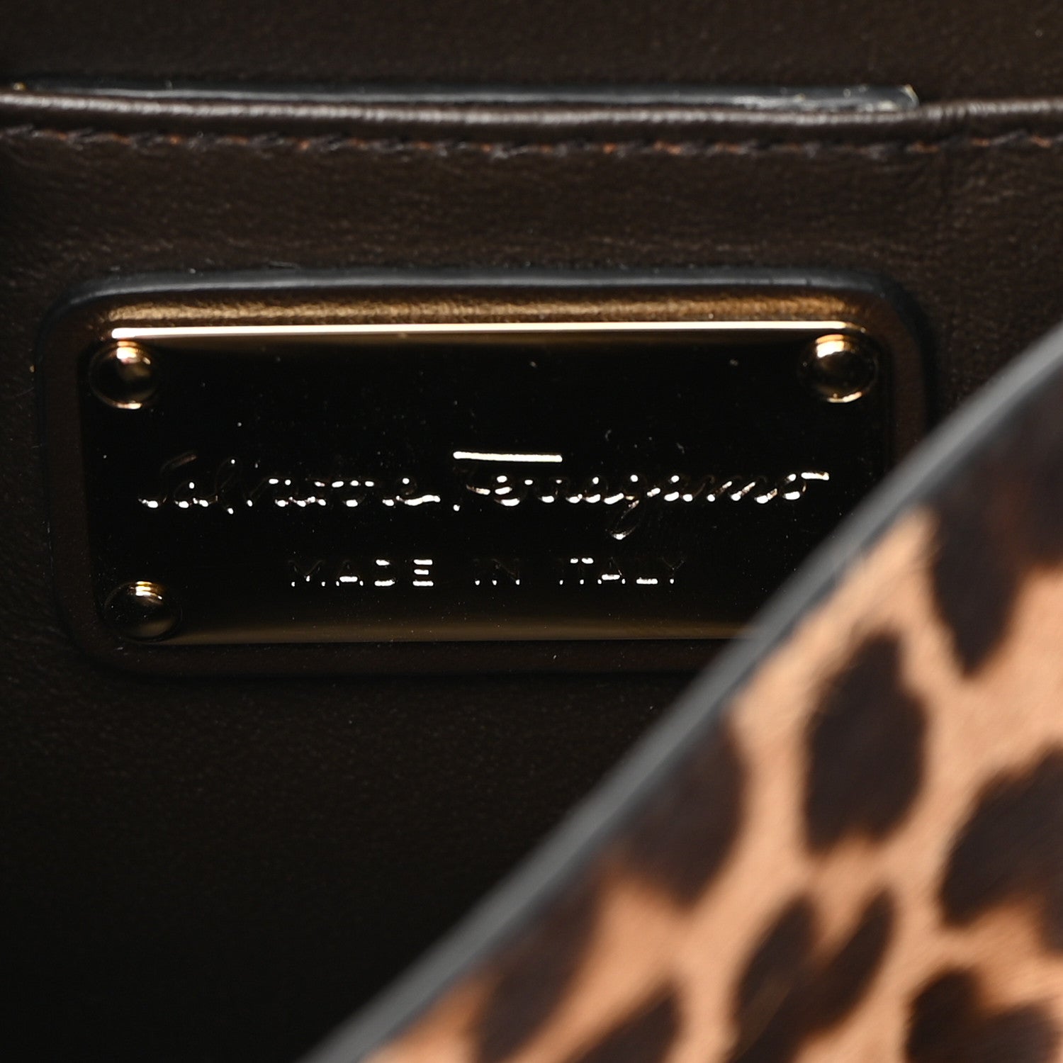 Salvatore Ferragamo Pony Hair Leopard Print Sofia Satchel Brown 6 of 9