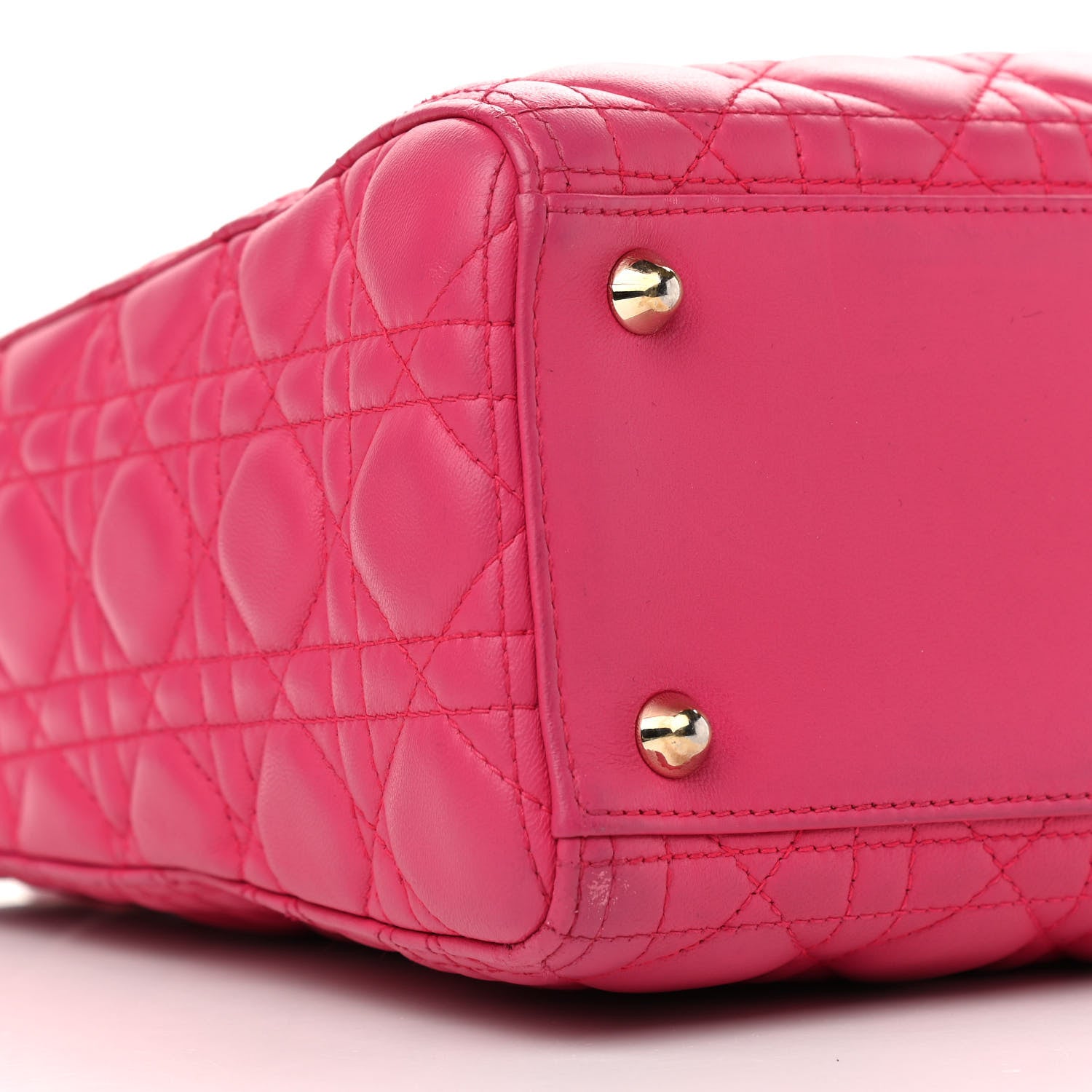 Christian Dior Lambskin Cannage Large Lady Dior Fuchsia 8 of 15