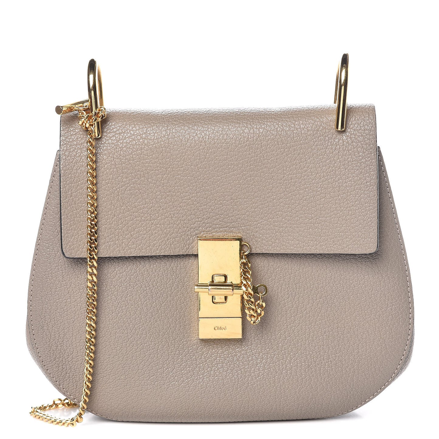 Grained Lambskin Drew Shoulder Bag Motty Grey