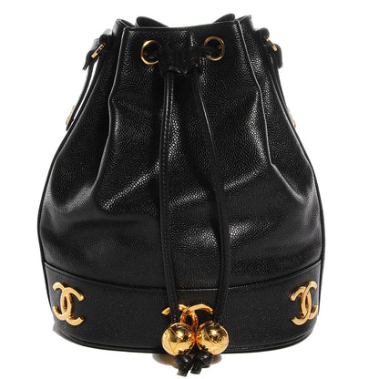 Chanel Caviar CC Drawstring Shoulder Bag Black 1 of 7
