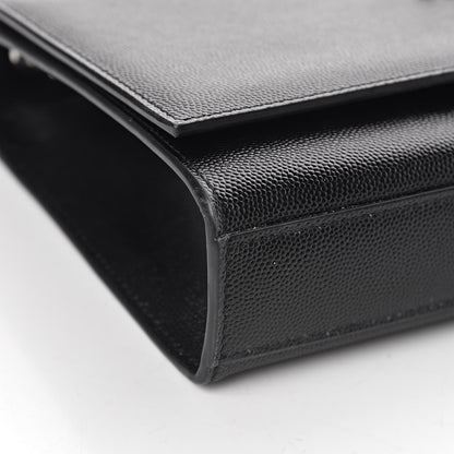 Saint Laurent Grain De Poudre Medium Classic Monogram Kate Satchel Black 10 of 12