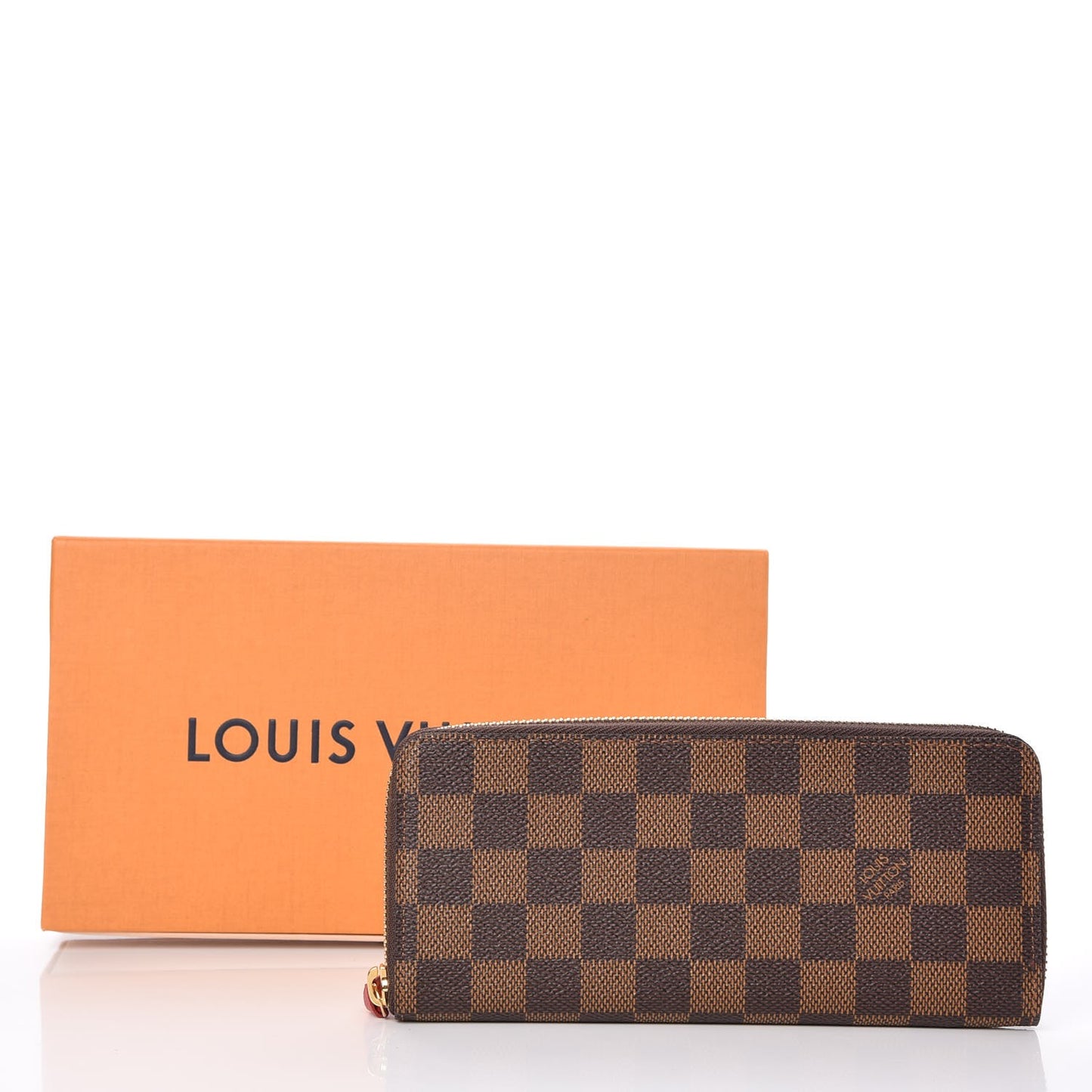 Damier Ebene Clemence Wallet Cherry