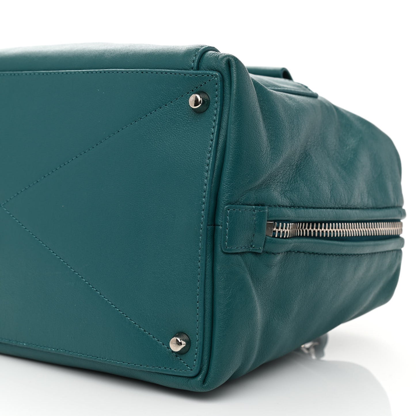Rubber Coated Calfskin Antonia Satchel Blue