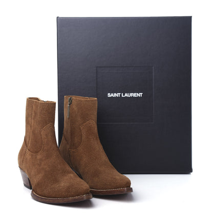 Saint Laurent Suede Lukas Ankle Boots 38.5 Nut 11 of 11