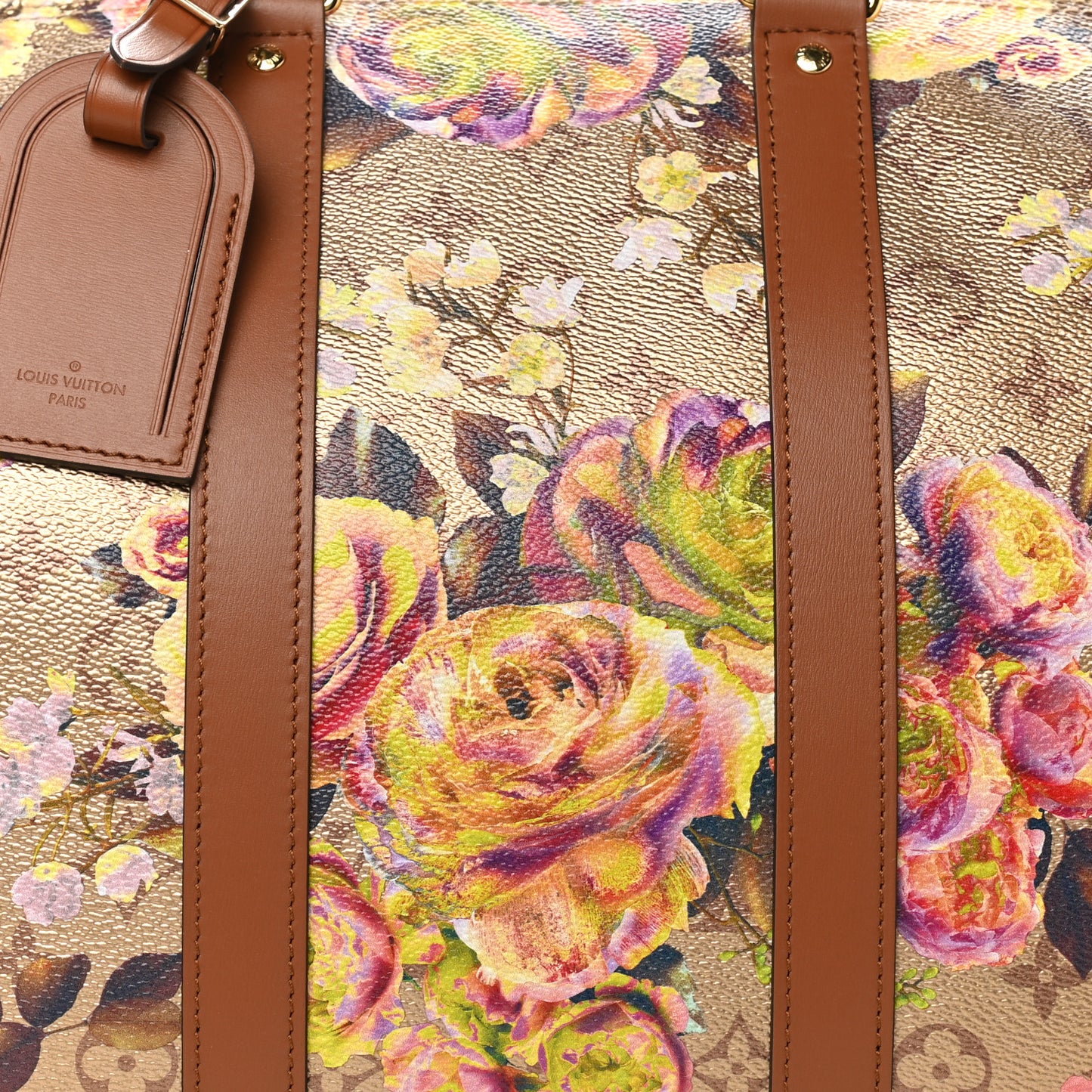 Metallic Monogram LV Garden Keepall Bandouliere 45 Gold
