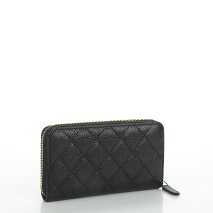 Chanel Caviar Quilted Small Zip Around Wallet Black 3 of 8