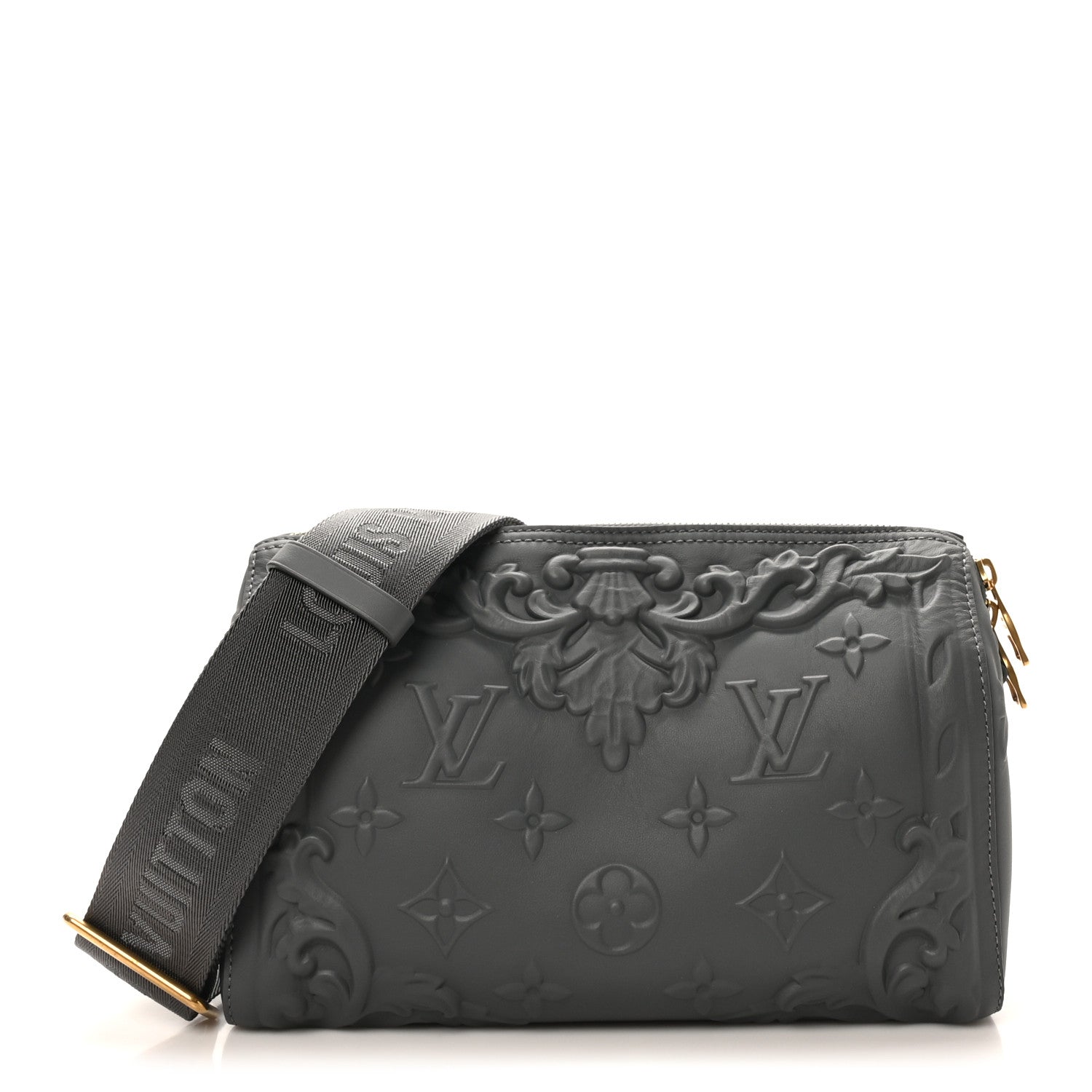 Louis Vuitton Calfskin Debossed Monogram Versailles City Keepall Dark Shadow Grey 1 of 9