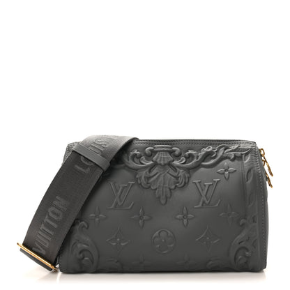 Louis Vuitton Calfskin Debossed Monogram Versailles City Keepall Dark Shadow Grey 1 of 9